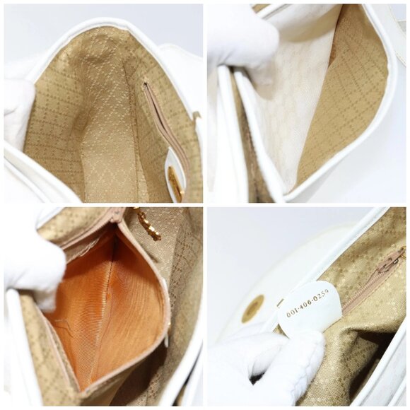 GUCCI Micro GG Supreme Shoulder Bag PVC White Gold 001 406 0259 Auth 146962 - Picture 15 of 16